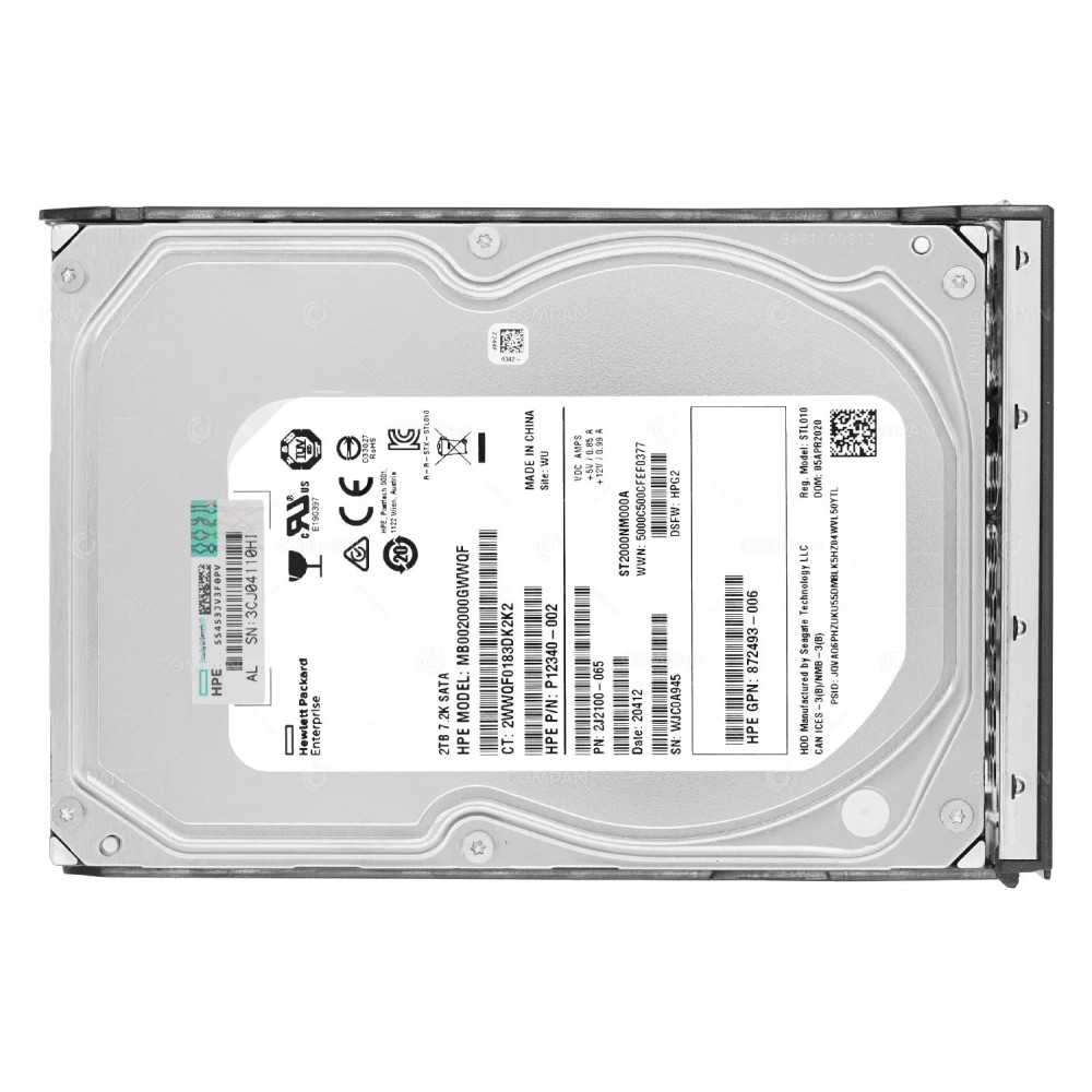 862132-001 HP HDD 2TB 7.2K SATA 6G 3.5" LFF FOR HP PROLIANT G10 G11